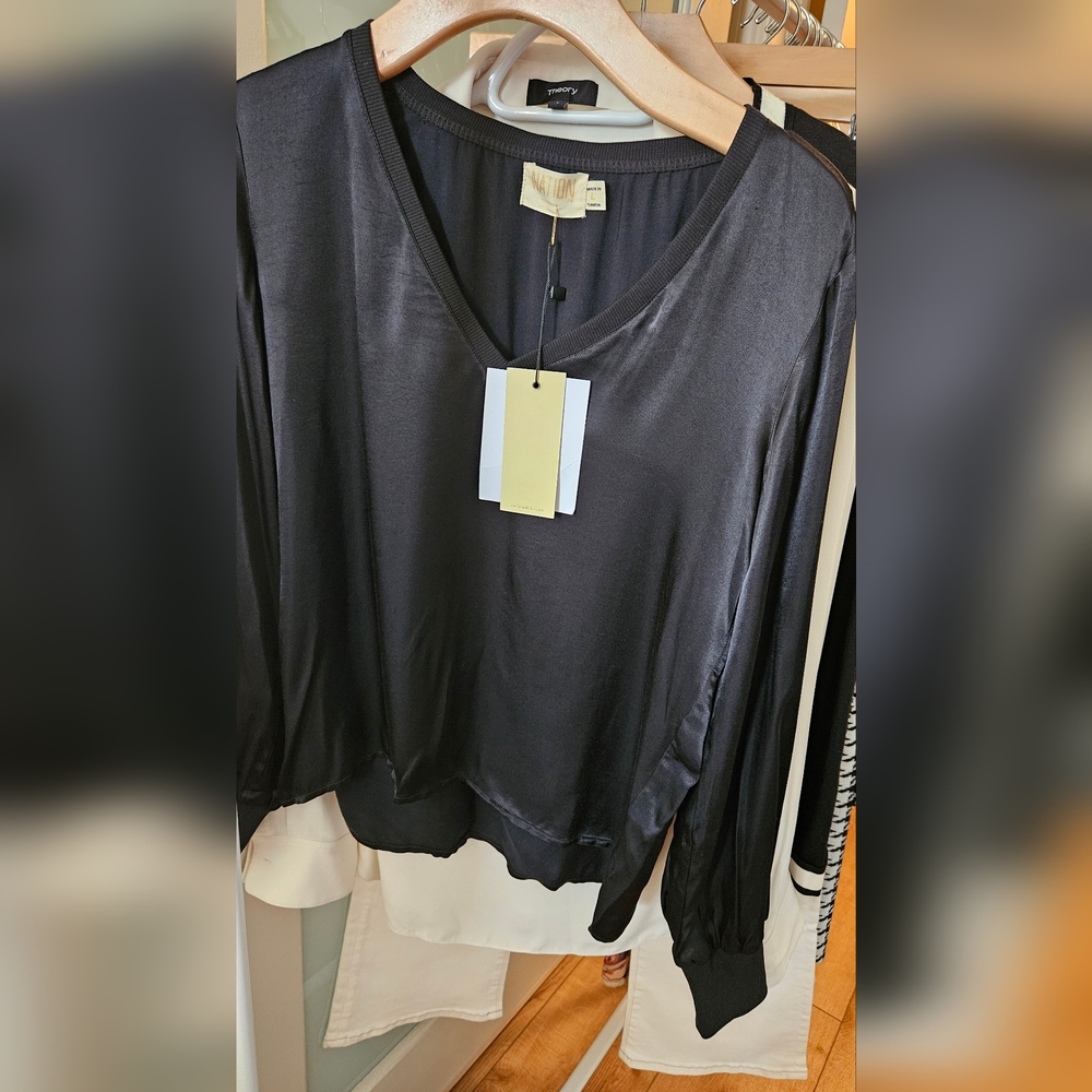Elegant Black Satin Blouse